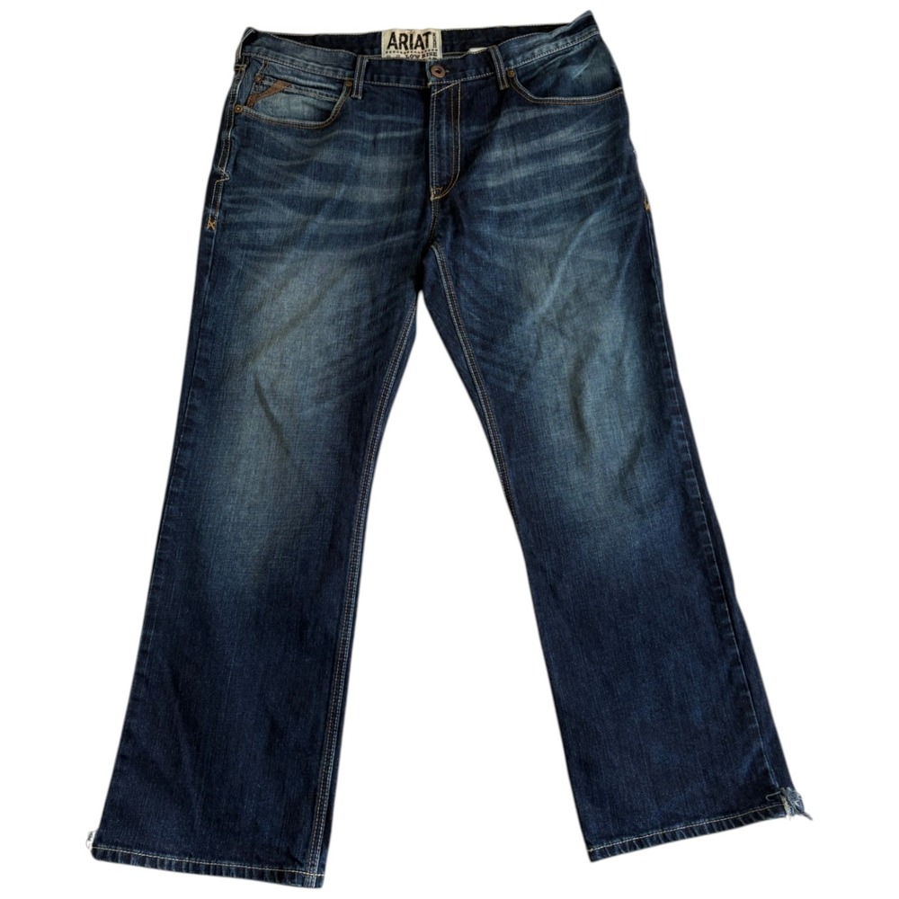 Ariat M4 Bootcut‎ Jeans Mens 38x32 (40x30.5) Blue Denim Logo Stretch Low Rise